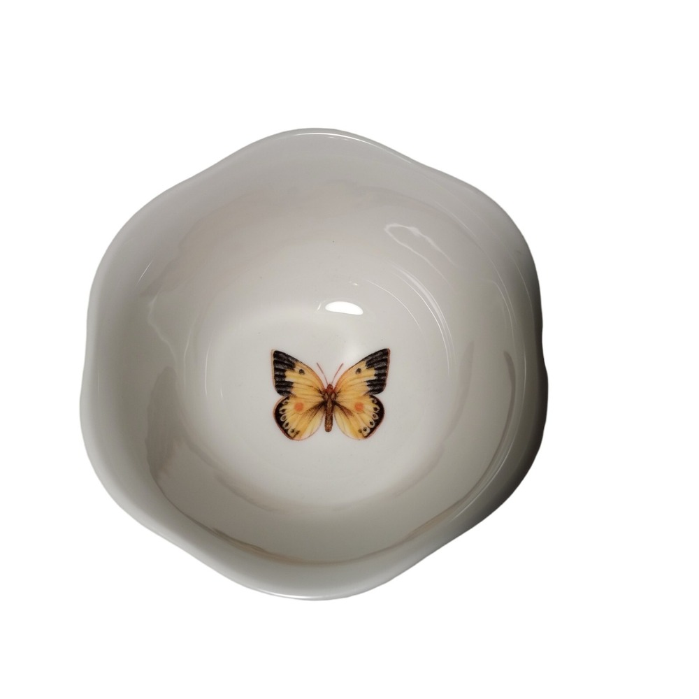 2 Lenox Butterfly Meadow Laura Le Luyer  Flutter Flower Ice Cream Rice Bowl 4.7" - Picture 5 of 6